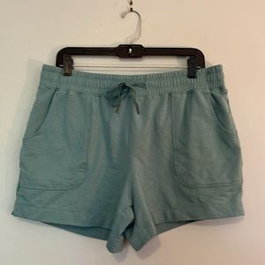 EUC green MV french terry shorts size large